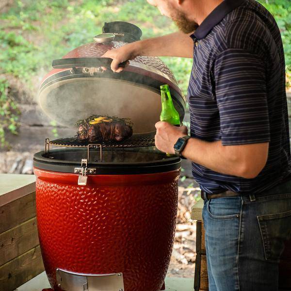 Kamado Joe III Classic Stand Alone Ceramic Charcoal Grill Red