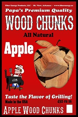 Papas Brand 100% Apple Wood Chunks - Texas Star Grill Shop PBAC1802