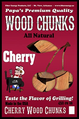 Papas Brand 100% Cherry Wood Chunks - Texas Star Grill Shop PBCC1803