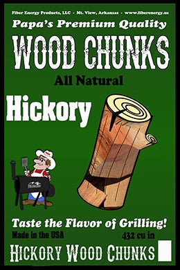 Papas Brand 100% Hickory Wood Chunks - Texas Star Grill Shop PBHC1801