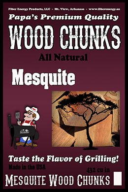 Papas Brand 100% Mesquite Wood Chunks - Texas Star Grill Shop PBMC1804
