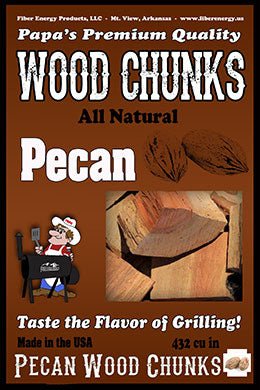 Papas Brand 100% Pecan Wood Chunks - Texas Star Grill Shop PBPC1807
