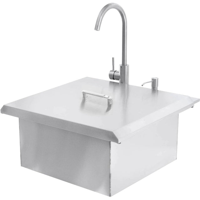 PCM 260 Series 21-Inch Outdoor Rated Drop-In Bar Sink With Hot/Cold Faucet BBQ-260-SINK-21 - Texas Star Grill Shop BBQ-260-SINK-21