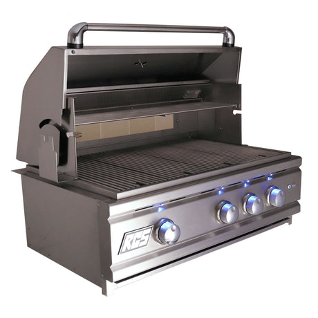 RCS 30" Cutlass Pro Grill W/ Rear Burner & Blue LEDs - Texas Star Grill Shop RON30A-NG