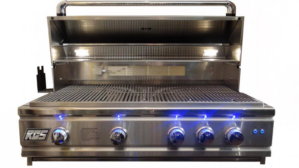 RCS 38" Cutlass Pro Grill W/ Rear Burner & Blue LEDs - Texas Star Grill Shop RON38A-NG