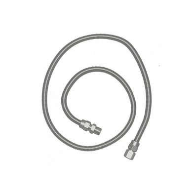 RCS 48" Stainless Flex Hose, 1/2" Female Flares W/ Adapters - Texas Star Grill Shop SSFLEX8448