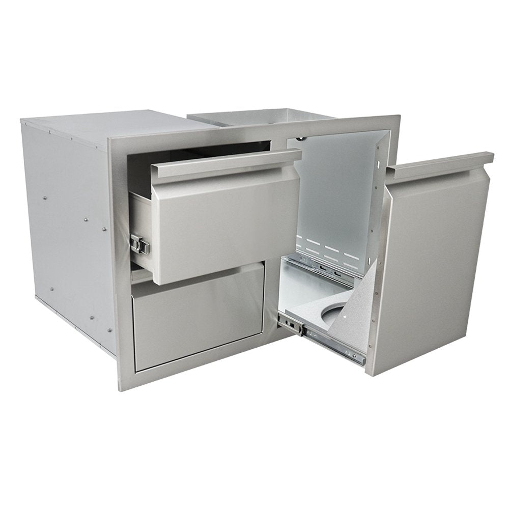 RCS Valiant Enclosed Double Storage Drawer & LP Bottle Storage VDCL1 - Texas Star Grill Shop VDCL1