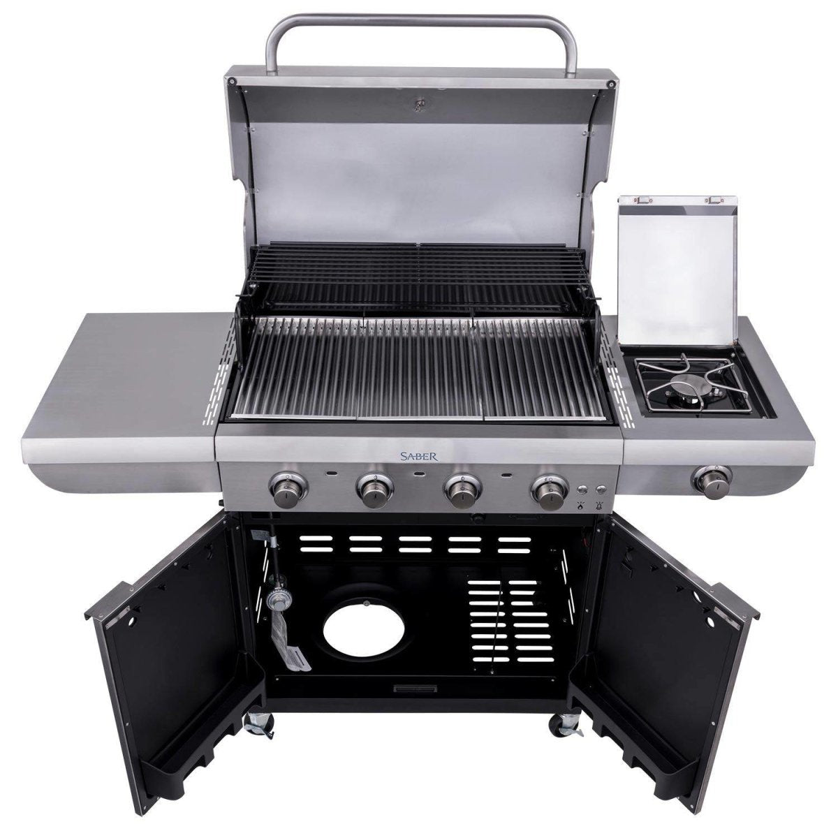 Saber 4-Burner Select Freestanding Infrared Grill with Side Burner 40" R52SC0421 - Texas Star Grill Shop R52SC0421