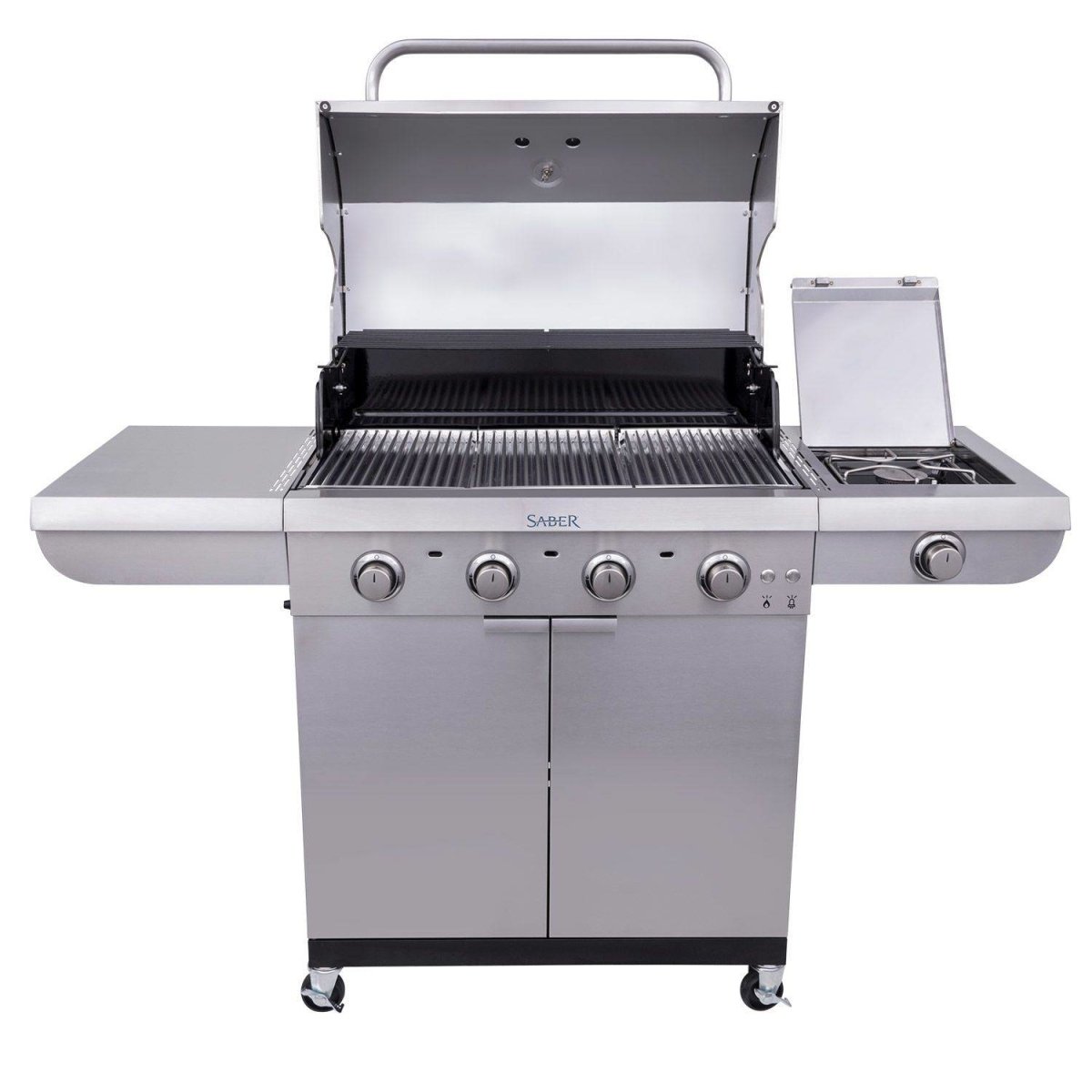 Saber 4-Burner Select Freestanding Infrared Grill with Side Burner 40" R52SC0421 - Texas Star Grill Shop R52SC0421