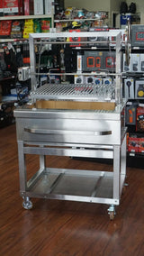 Texas Star Argentine Grill - Santa Maria Style with Cart Stainless Steel - Texas Star Grill Shop JA02