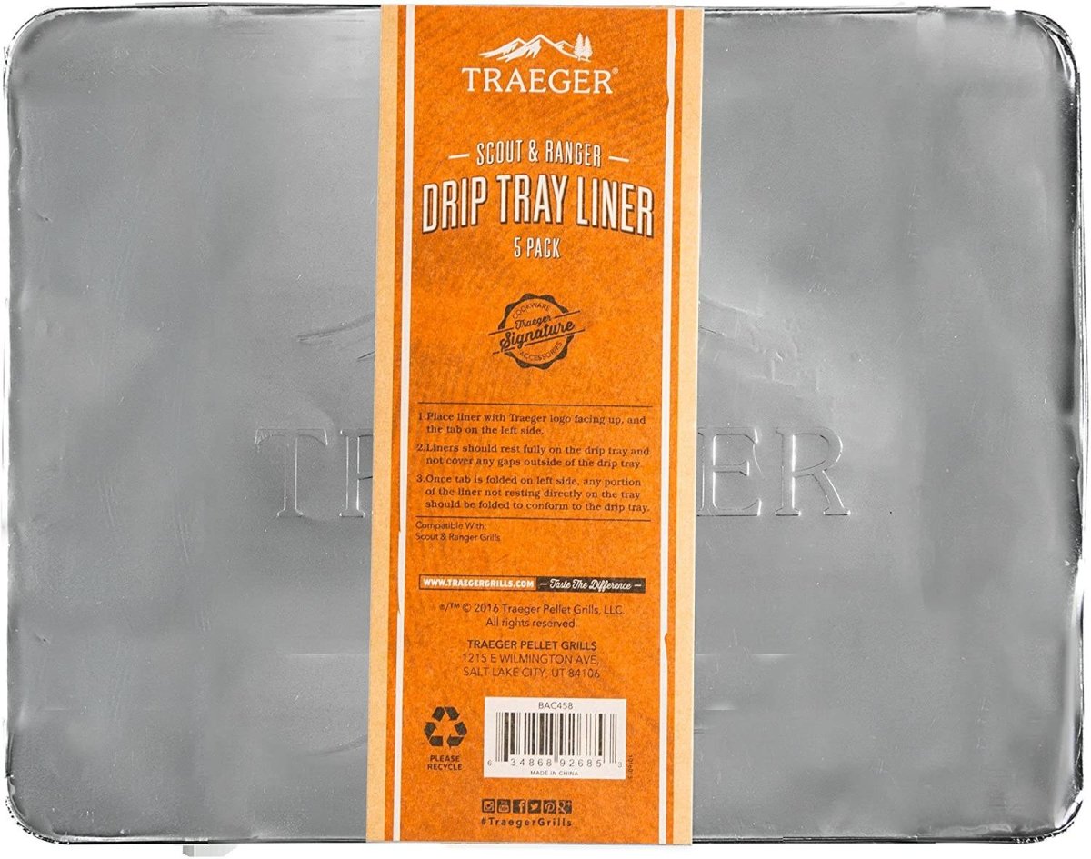 Traeger Drip Tray Liner 5 Pack- Ranger/Scout - Texas Star Grill Shop BAC458