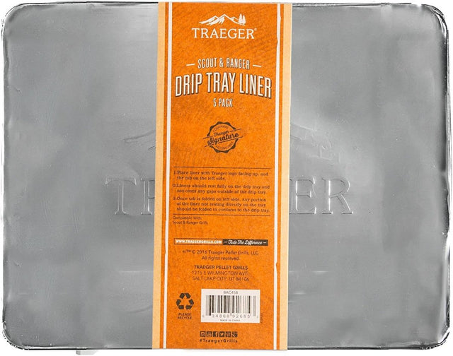 Traeger Drip Tray Liner 5 Pack- Ranger/Scout - Texas Star Grill Shop BAC458