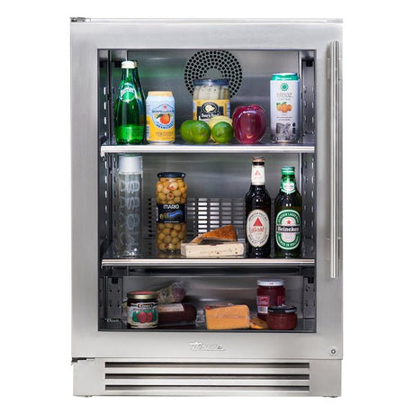 True Under Counter Stainless Glass Refrigerator 24" TUR-24-R/L-SG-C - Texas Star Grill Shop TUR-24-R-SG-C