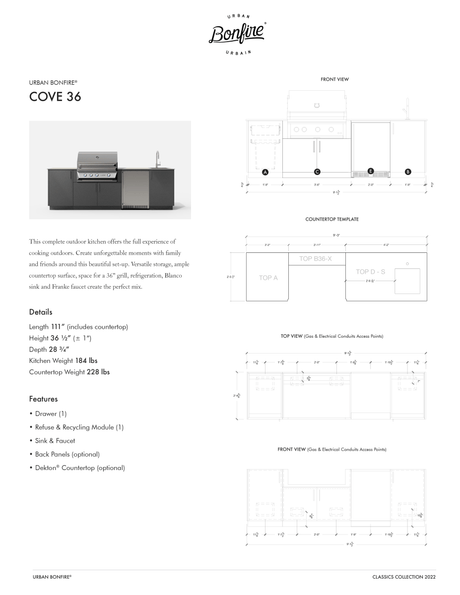 Urban Bonfire Cove 36 with Dekton Countertop - Texas Star Grill Shop COVE 36