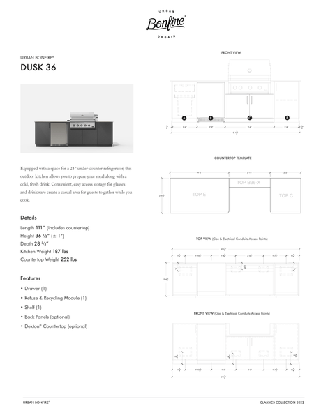 Urban Bonfire Dusk 36 with Dekton Countertop - Texas Star Grill Shop DUSK 36