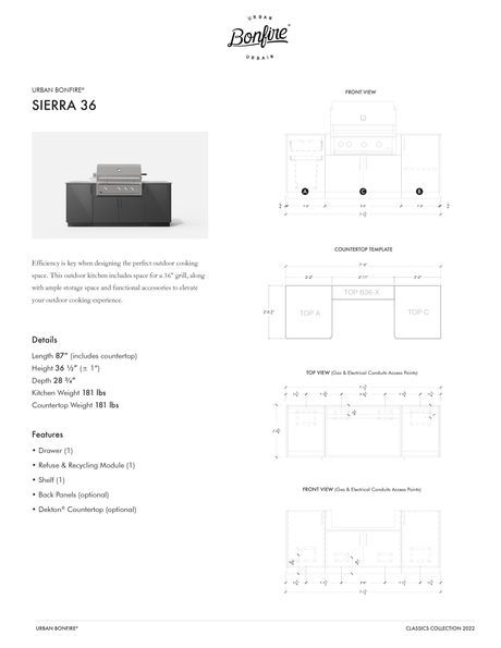 Urban Bonfire Sierra 36 with Dekton Countertop - Texas Star Grill Shop SIERRA 36