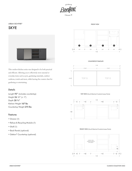 Urban Bonfire Skye with Dekton Countertop - Texas Star Grill Shop SKYE