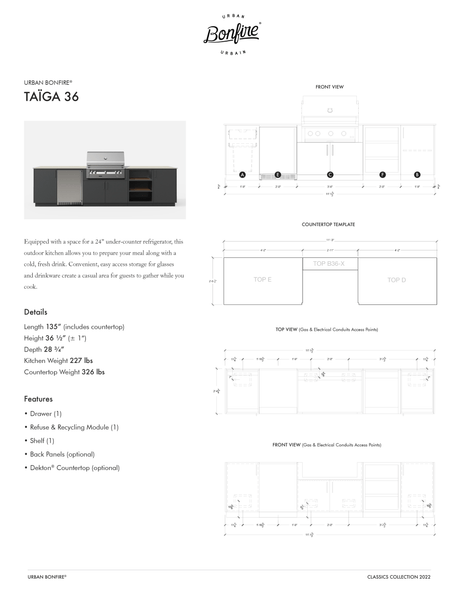 Urban Bonfire Taiga 36 with Dekton Countertop - Texas Star Grill Shop TAIGA 36