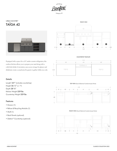 Urban Bonfire Taiga 42 with Dekton Countertop - Texas Star Grill Shop TAIGA 42