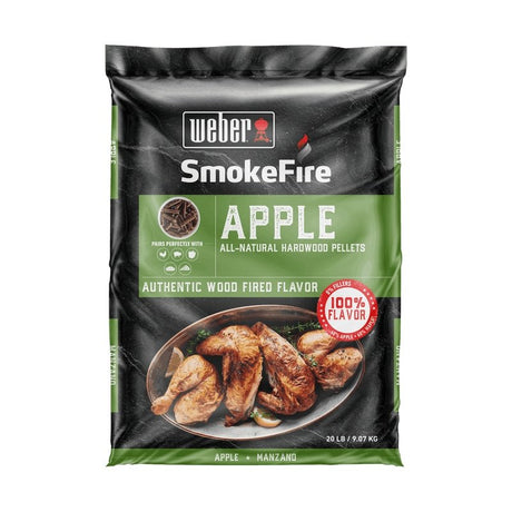 Weber SmokeFire Apple All-Natural Hardwood Pellets - 20 lbs - Texas Star Grill Shop 190004