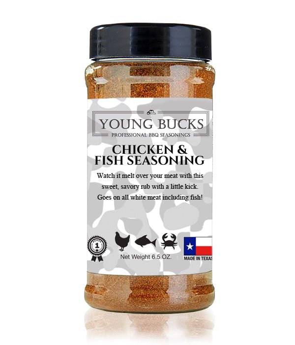 Young Bucks Chicken and Fish Seasoning 6.5oz - Texas Star Grill Shop 97606