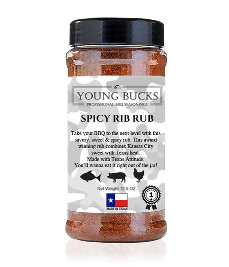 Young Bucks Spicy Rib Rub 12.5oz - Texas Star Grill Shop 76034