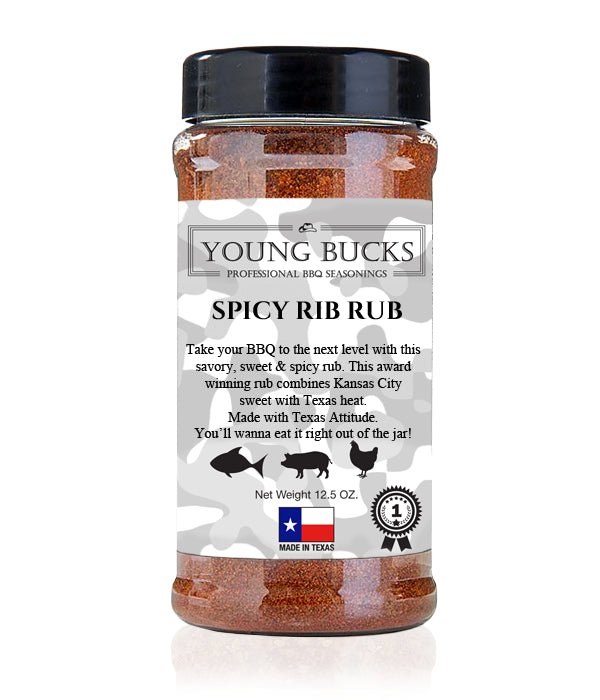 Young Bucks Spicy Rib Rub 12.5oz - Texas Star Grill Shop 76034